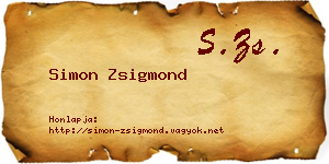 Simon Zsigmond névjegykártya