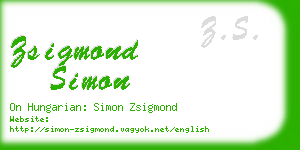 zsigmond simon business card